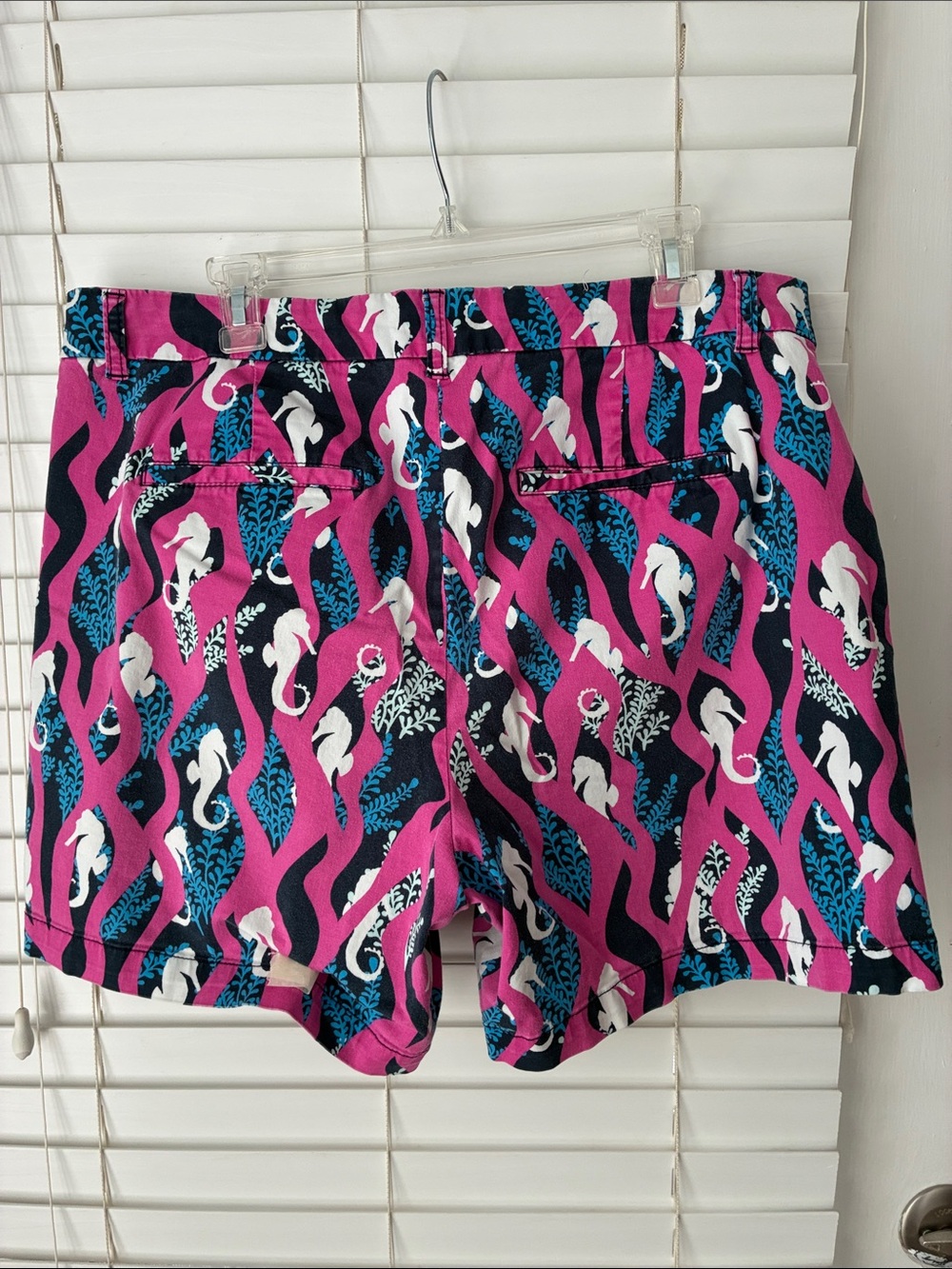 crown & ivy Shorts Seahorse Chino Cotton SZ 16W Pink Blue White - Picture 4 of 6